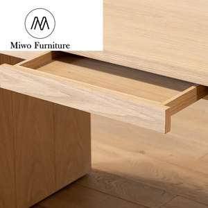 Bureau d'ordinateur de bureau rectangulaire de conception de maison moderne Mobilier nordique Bureau d'étude de stockage en bois naturel avec tiroirs Secrétaire - Product Image 3