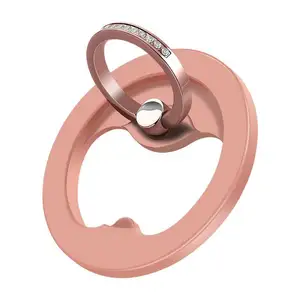 Finger Ring Kickstand with Polished Metal Phone Grip for Magnetic Car Mount Compatible with iPhone, Samsung, LG, Sony