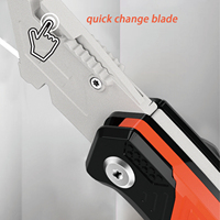 Couteau utilitaire pliable compact industriel Wokwell DIY OEM, 5 lames en acier au carbone, 18 mm, avec repose-pouce et sangle