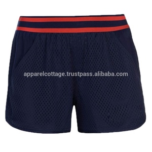 Pantalones cortos de entrenamiento sexis de corte holgado acanalado de dos tonos de tela de malla de doble capa de alta calidad para mujer personalizados Yoga Fitness de talla grande - Product Image 2