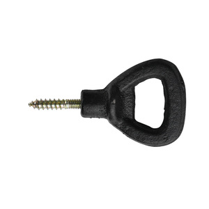 Ouvre-bouteille en fonte noire à fixation murale, poignée robuste pour ouvrir les bouteilles de bière et les boissons - Product Image 5