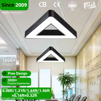 Lampu Gantung LED Kreatif Bentuk Persegi Besi untuk Kantor, Gym, Warnet, Gaya Industrial, Sambungan Teknik, Lampu yang Dapat Disesuaikan