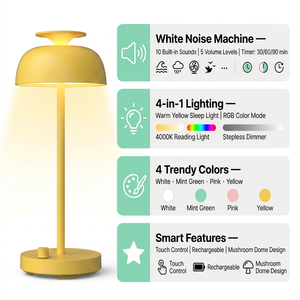 Lámpara Altavoz Inalámbrica de <span class=keywords><strong>la</strong></span> <span class=keywords><strong>Mejor</strong></span> Marca, Altavoz Multifuncional con Ruido Blanco, Lámpara de Noche Cálida, Altavoz con Música <span class=keywords><strong>para</strong></span> <span class=keywords><strong>Dormir</strong></span> - Product Image 5