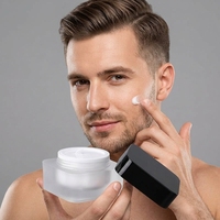 Pot de cosmétique blanc mat en plastique de haute qualité 50g, contenant vide de crème pour le visage
