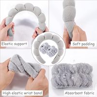 Bando dan gelang spons Spa wanita, aksesori ikat kepala Pembersih Makeup Wajah untuk perawatan kulit