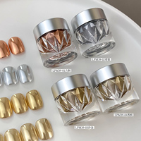 Poudre à ongles super brillante effet miroir, 4 couleurs automne hiver or argent, paillettes pour ongles pour embellir les ongles