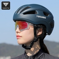 Casque de vélo TOSUOD unisexe pour adulte, une pièce, respirant, en matériau PC+EPS, fermeture à boucle, pour la conduite sur route et en montagne