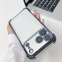 Étui de téléphone de luxe haut de gamme en TPU électroplaqué antichoc et anti-chute pour iPhone 17 16 15 14 Pro Max avec protection d'appareil photo