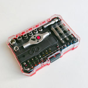 Juego de llaves de trinquete rápidas Lxqr de 38 piezas, kit de herramientas de acero al cromo vanadio cromado para reparación de bicicletas - Product Image 1