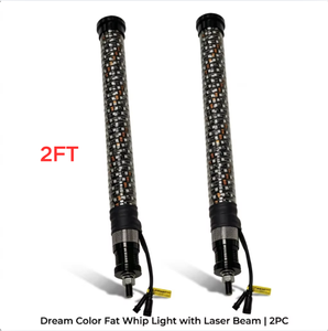 Lumières LED fouet 2FT Fat, stock US, DC12V 5050, effet de poursuite multicolore, contrôle par application RF, synchronisation musicale, clignotant, 40W, faisceau laser RGBW - Product Image 2