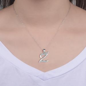 Argent Sterling 925 Lettre <span class=keywords><strong>A</strong></span> À <span class=keywords><strong>Z</strong></span> Initiales Pendentif Collier - Product Image 6