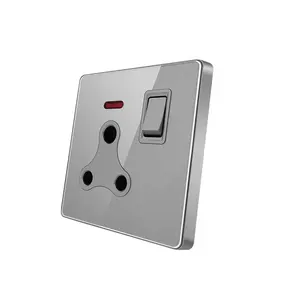 15A Socket Sirode T1 Series British Standard Modern Gery 1 Gang 15A Electric Switched Wall Sockets And Switches For Home