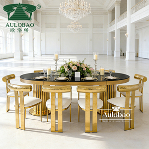 Luxurious Modern Stainless Steel MDF Top Bride and Groom Wedding <b>Dining</b> <b>Tables</b> for Home & Hotel Use - Product Image 3
