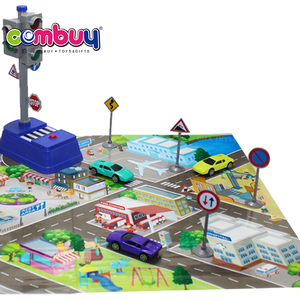 Voiture électrique en alliage, carte de villes du monde, automobile, jouet pour enfants, lumière de circulation, nouveauté - Product Image 6