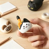 Taille-crayon portable mignon en forme de chat paresseux, design adorable, coupe-crayon manuel, fournitures scolaires pour enfants