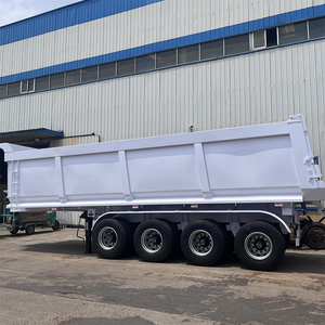 Heavy Duty Hydraulic Cylinder 45 Cubic Meter 50Ton 4 Axles Rear Tipper Dump-<b>Trailer</b> End Dump Semi Truck <b>Trailer</b> for Sale - Product Image 4