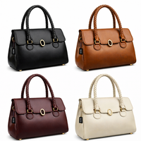 Tas Selempang Kulit Asli Anti Air Warna Cokelat Tua Dua Pegangan, Custom Logo OEM/ODM Guangzhou China, Unisex