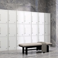 Casier vertical en métal blanc autoportant verrouillable avec serrure pour chambre et appartement