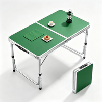 Table de repas d'extérieur pliable en aluminium léger et durable 123Sports, imperméable, style minimaliste moderne, table relevable