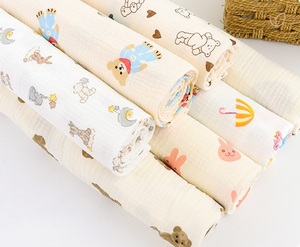 Factory Wholesale Double <strong>Gauze</strong> 100 Cotton <strong>Fabric</strong> Voile Muslin <strong>Fabric</strong> Roll Cartoon Printed Cotton <strong>Fabric</strong> for Kids - Product Image 5
