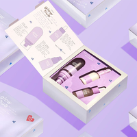 Emballages cosmétiques réutilisables, boîtes d'expédition personnalisées avec logo, gaufrage magnétique haut de gamme, ensemble de soins de la peau, insert en mousse, pelliculage mat