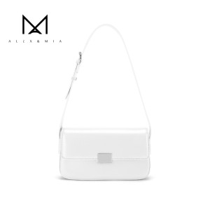 Borsa a Spalla Minimalista in PU per Donna, Elegante Borsetta Sottobraccia con Chiusura a Patta, Colore Unico, in Poliestere per Uso Quotidiano e Ufficio - Product Image 6