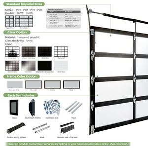 Porte de garage sectionnelle en verre CHI 9x7 avec verre transparent <span class=keywords><strong>pour</strong></span> entrepôts et usines États-Unis Canada - Product Image 4