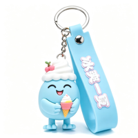 Pinshuo 20 jaar bestseller op maat gemaakte 3D schattige cartoon hond & fruit logo zachte PVC rubberen sleutelhanger herdenkingsgeschenk mode