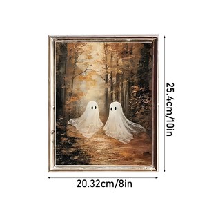 Art mural encadré fantôme d'Halloween 38,5x31cm, peinture décorative pour la décoration intérieure de la maison - Product Image 2