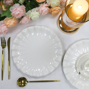 Assiettes Rondes Blanches Incassables en Mélamine Dure de 7/8/9/10 Pouces, Motif Fleur, Personnalisables, pour <span class=keywords><strong>Dîner</strong></span> Chinois - Product Image 4