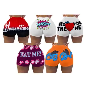 Custom Women Shorts Good Stretchy Candy Snack Biker Yoga Gym Shorts Cute Workout Summer Shorts With Custom Logo