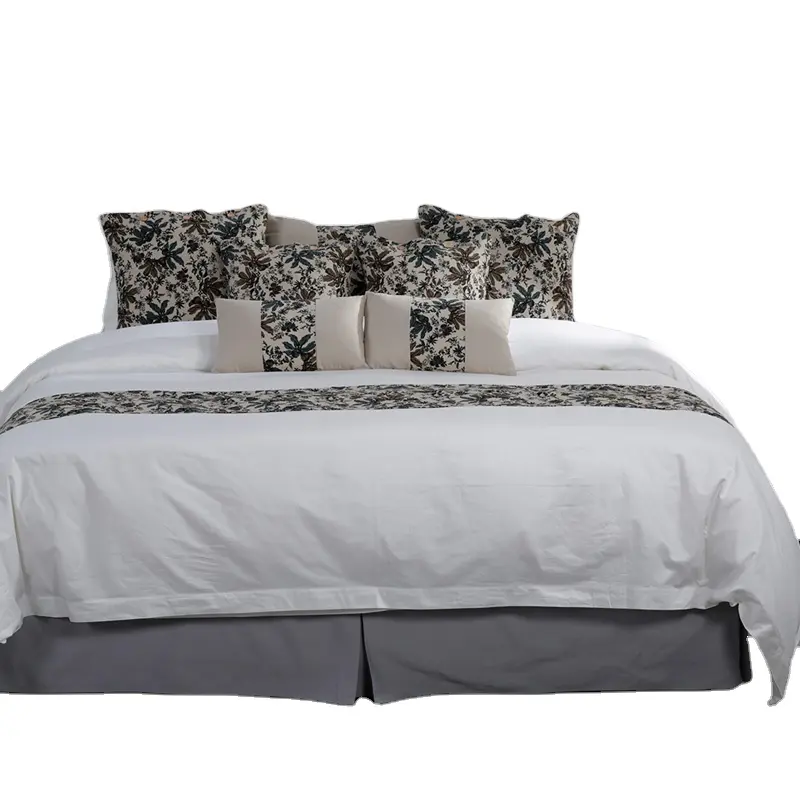 Good quality 4 5 hotel bedding set sheet set Luxury 100% cotton white