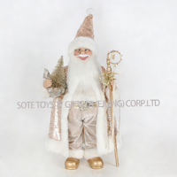 Vente en gros Père Noël Noël 30CM grandeur nature Décoration de vacances Père Noël avec paillettes Design spécial