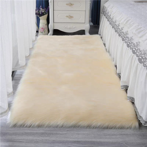 Tapis en fausse fourrure imitation cachemire, rectangulaire, couleur unie, décoration intérieure, salon, chambre, tapis de sol - Product Image 4