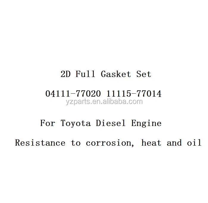 Voor Heftruck 2D Pakking Set Reparatie Kit Voor Toyota 2D 6.5L Motor 04111-77020 11115-77014