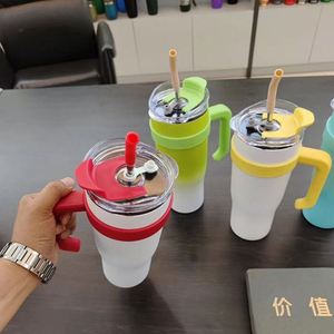 Hot Sell 40oz Modern Home Double Wall Vacuum Sublimation 304 Stainless Steel Tumbler with Handle and <b>Straw</b> - Product Image 2