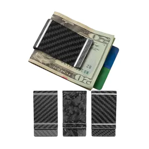 high quality twill weave carbon sheet Matte Real Carbon Fiber Money Clip wallet