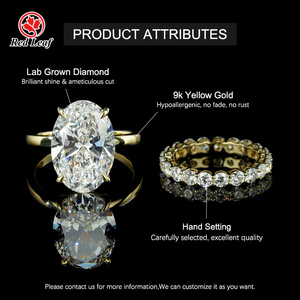Redleaf 9K 10K 14K 18K Lab IGI coltivato oro diamante anello di nozze anello di fidanzamento fede nuziale Set di anelli - Product Image 5