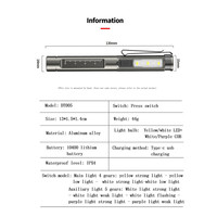 Lampe torche médicale à LED pour l'inspection des premiers soins, lampe de poche rechargeable d'urgence, lampe de poche pour médecin infirmière