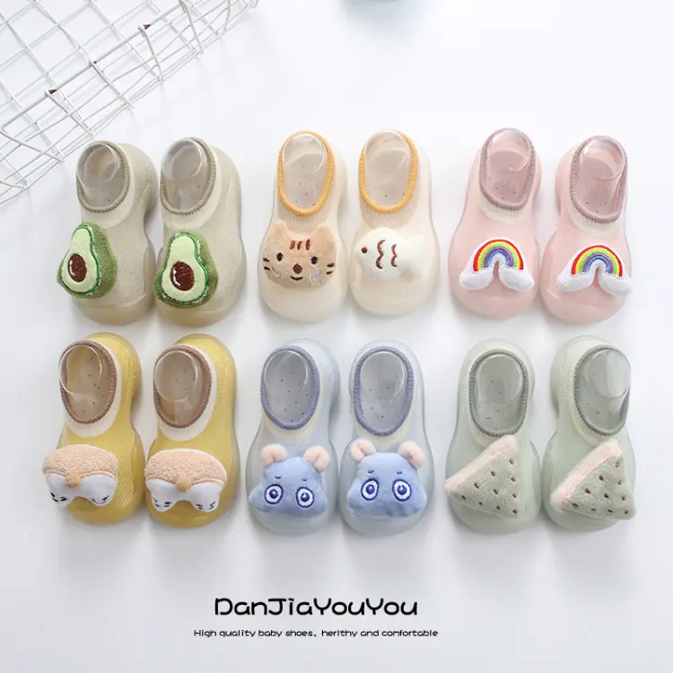 HY-163 New Trending Breathable 3D Doll Fruit Avocado Cartoon Toddlers Shoes Baby Dressing Socks Shoes Summer