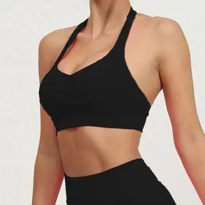 Adjustable Shoulder Straps Sports Bra Fast-Drying And Tight Fit Neck Type For Running Yoga Underwear For Plus Size