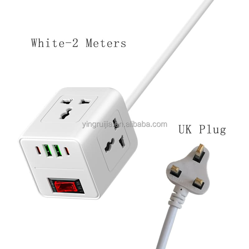 Blanco 2 metros-Universal Socket - UK Plug