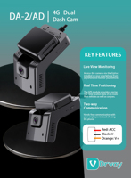 Daovay Telecamera per Auto 1080p Anteriore e Posteriore con GPS, Videocamera DVR per Auto 1080p, Dashcam con Wifi e GPS