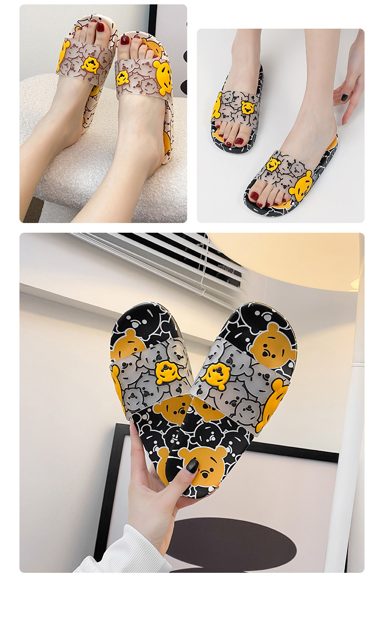 Custom Printing Cartoon PVC Soft Non-slip Bathroom Slippers for Women Men Filp Flops