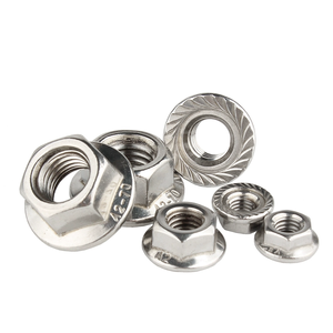 Écrous hexagonaux à bride dentelée en acier inoxydable 304 18-8 zingué, gauche/droite (RH/LH), écrou de blocage SAE à entraînement hexagonal - Product Image 6