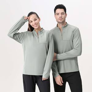 Camiseta deportiva <span class=keywords><strong>de</strong></span> manga larga con media cremallera y cuello con patrón 3D <span class=keywords><strong>de</strong></span> forro polar para hombre y mujer, para deportes al aire libre y pesca, SANDBANK TRIBE - Product Image 4