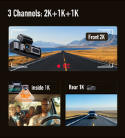 4G LTE 3.2 inci 3 Kamera Dashcam dengan GPS Terintegrasi ADAS BSD untuk Mobil