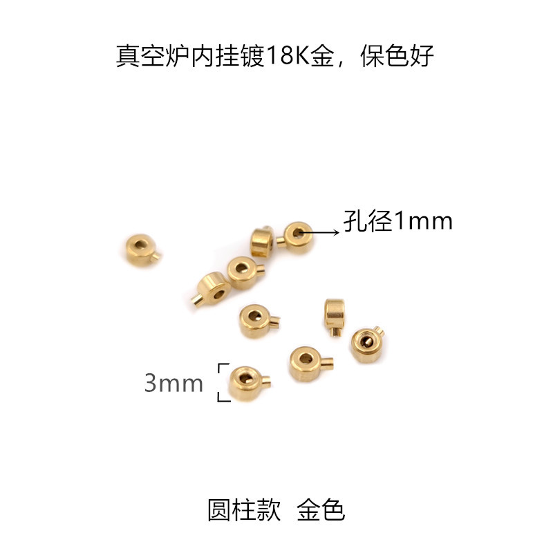 Modèle de cylindre, plaqué or 18K sous vide 3 * trou 1mm