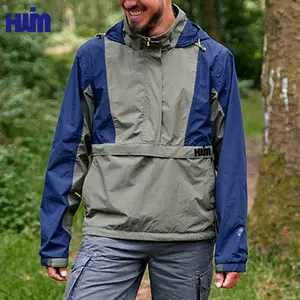 Custom Logo Breathable 1/4 Zip Fastening Pockets Lightweight Windproof Sports Gym Wear Outdoors Mens Waterproof Jackets