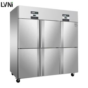 Yeni tasarım paslanmaz çelik 6 kapı çift sıcaklık dondurucu ticari dik mutfak buzdolabı özel dondurucu - Product Image 1